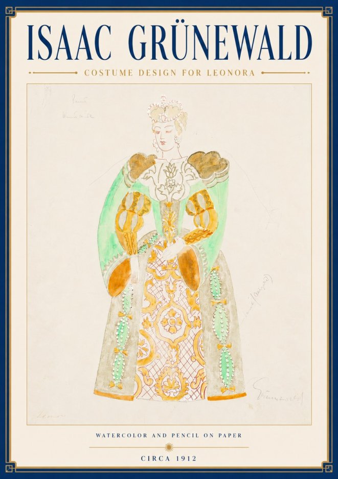 Isaac Grünewald Costume Design for Leonora No4 - Poster