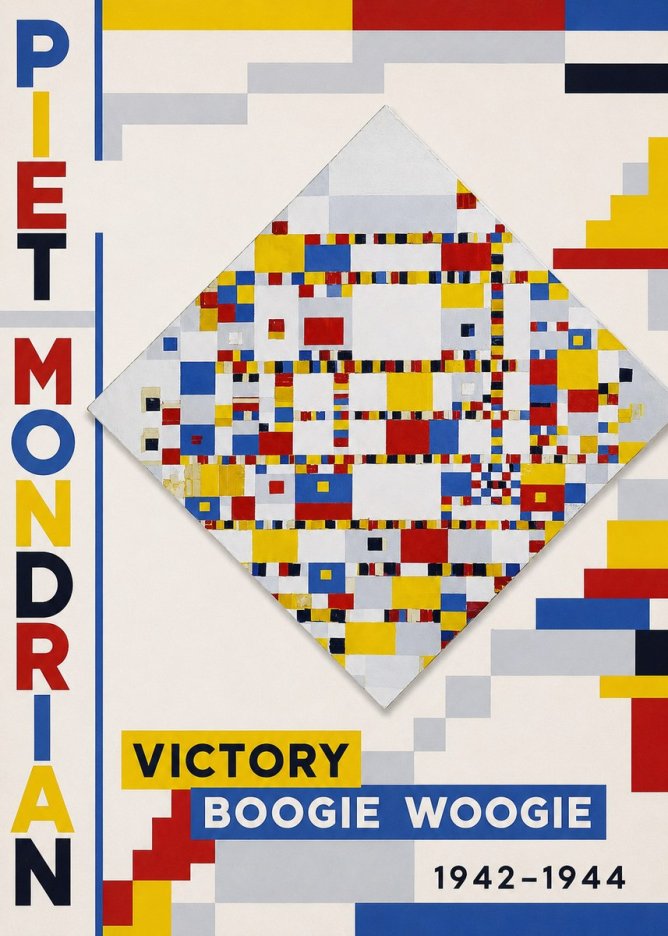 Piet Mondrian Victory Boogie Woogie No6 - Poster