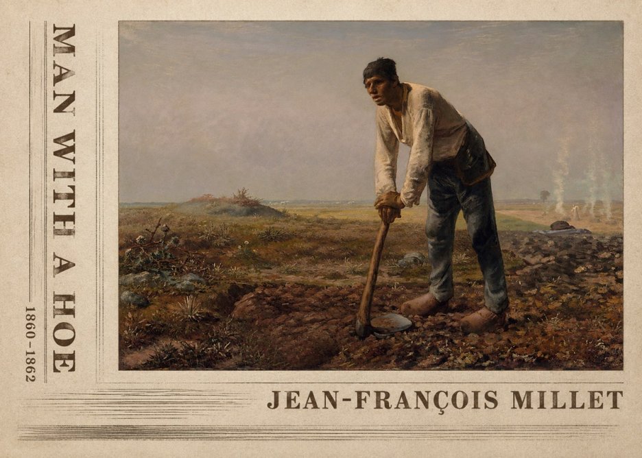Jean-François Millet Man with a Hoe No2 - Poster