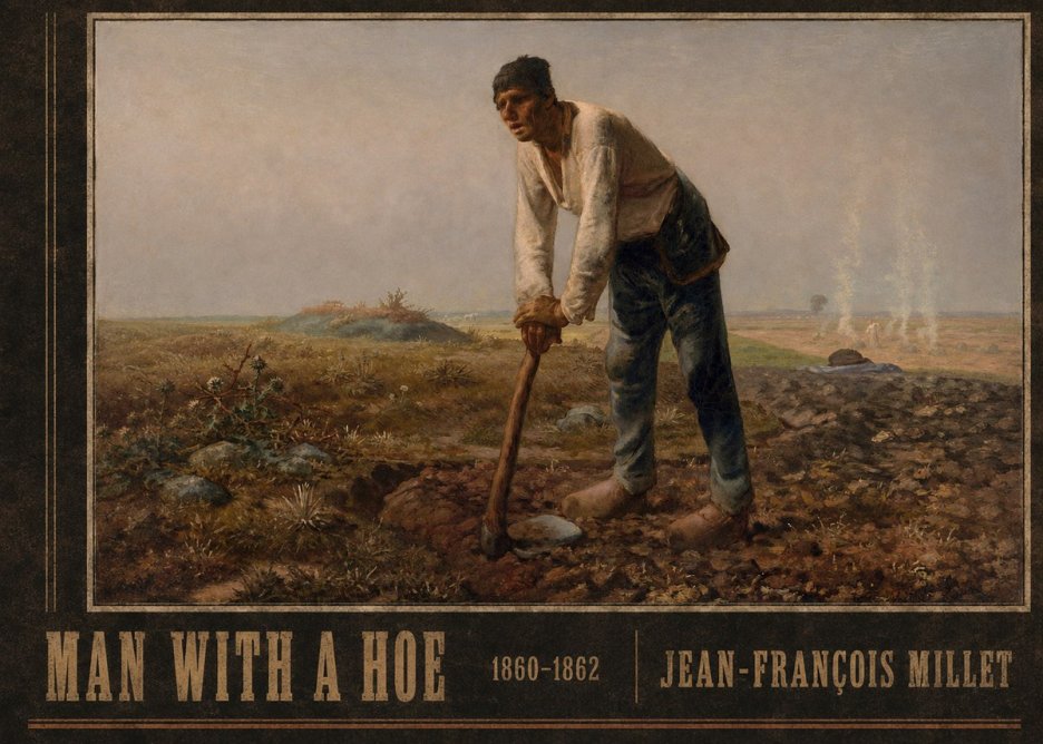 Jean-François Millet Man with a Hoe No3 - Poster