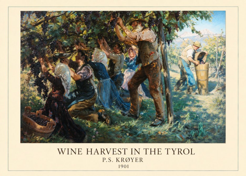 P.S. Krøyer Wine Harvest in the Tyrol No5 - Poster