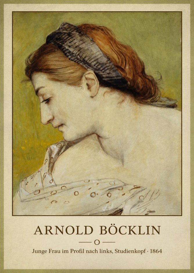 Arnold Böcklin Junge Frau Im Profil Nach Links, Studienkopf No3 - Poster