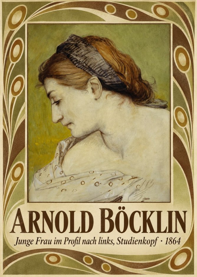Arnold Böcklin Junge Frau Im Profil Nach Links, Studienkopf No5 - Poster