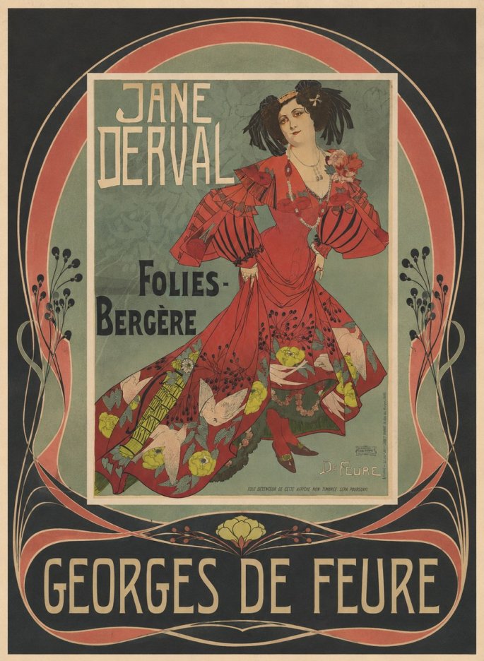 Georges de Feure Jane Derval - Folies-bergère II No4 - Poster