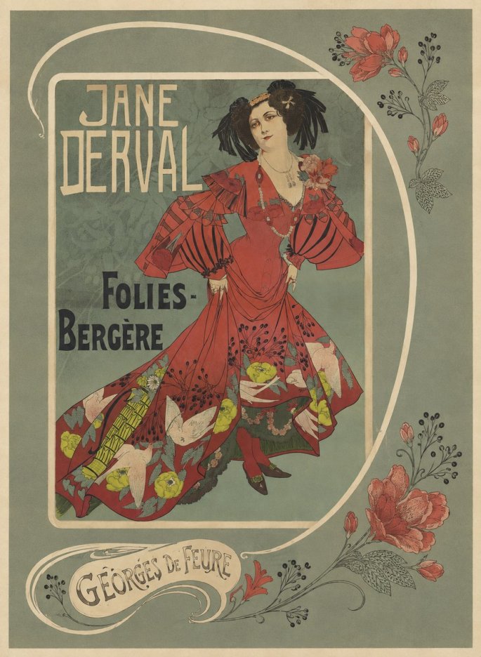 Georges de Feure Jane Derval - Folies-bergère II No5 - Poster