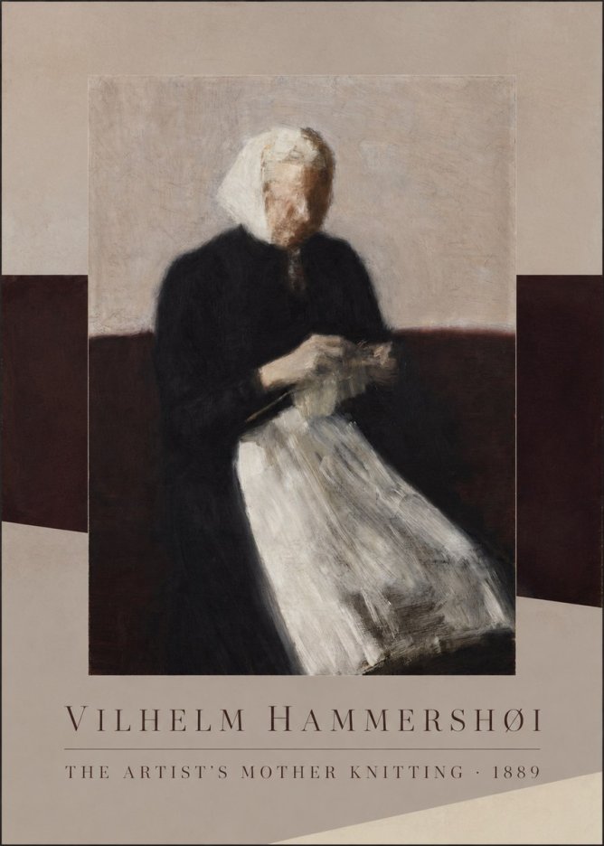Vilhelm Hammershøi The Artist's Mother Knitting No6 - Poster
