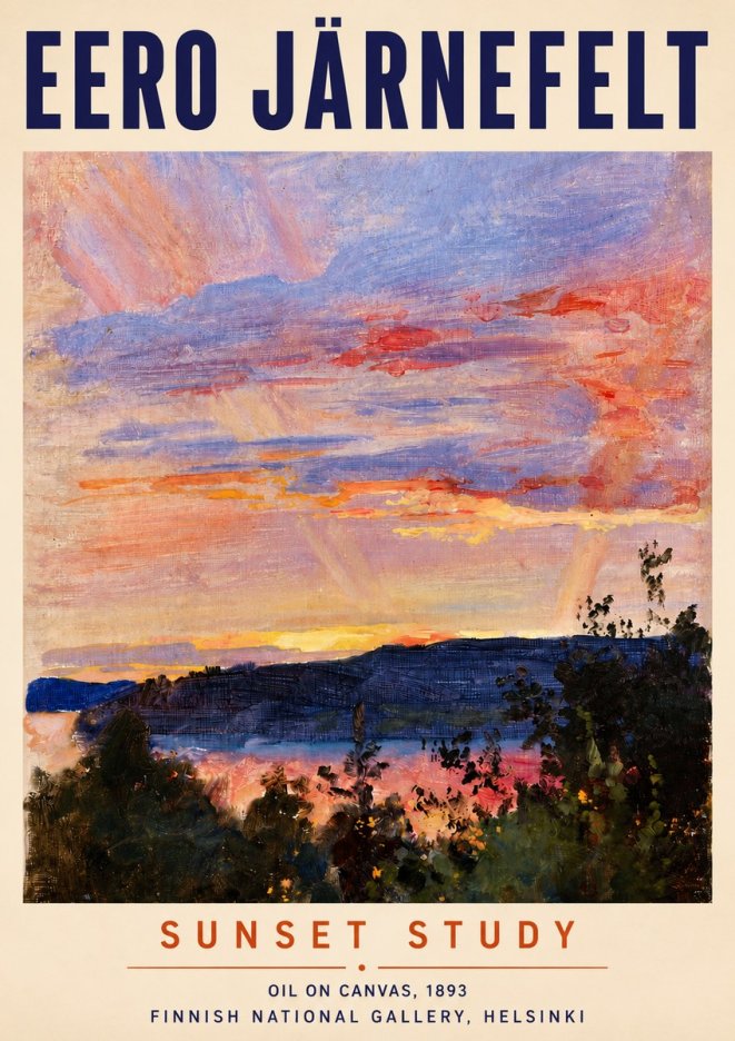 Eero Järnefelt Sunset Study No3 - Poster