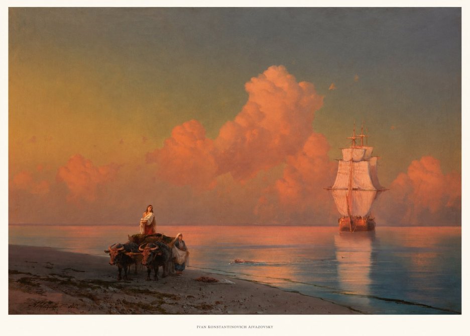 Ivan Konstantinovich Aivazovsky Sunset at Sea No5 - Poster