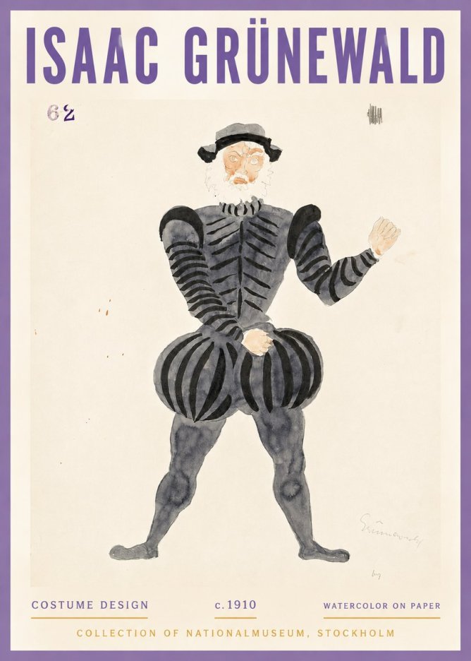 Isaac Grünewald Costume Design C. 1910 No4 - Poster