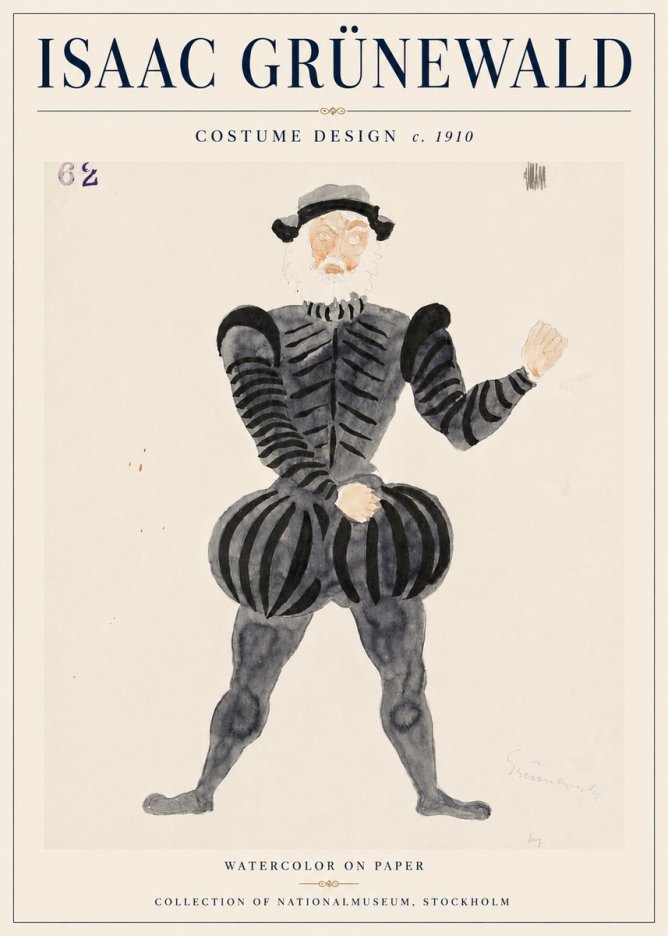Isaac Grünewald Costume Design C. 1910 No6 - Poster
