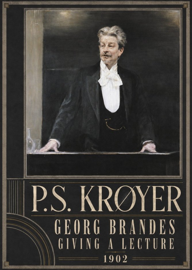 P.S. Krøyer Georg Brandes Giving a Lecture No3 - Poster