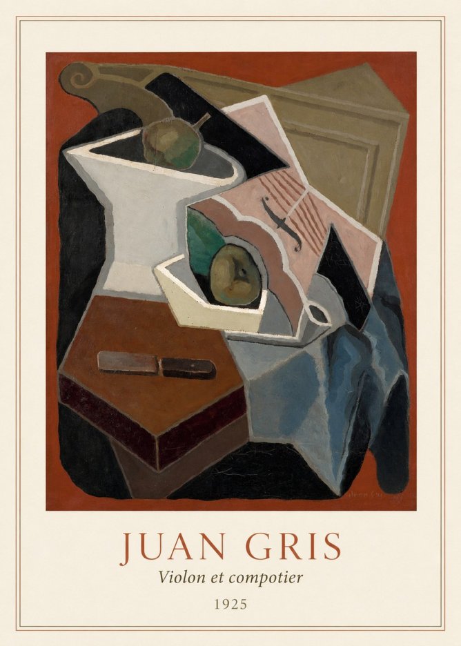Juan Gris Violon Et Compotier No3 - Poster