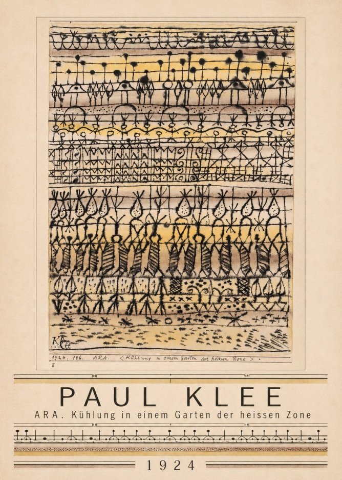 Paul Klee Ara. Kühlung in Einem Garten Der Heissen Zone No1 - Poster