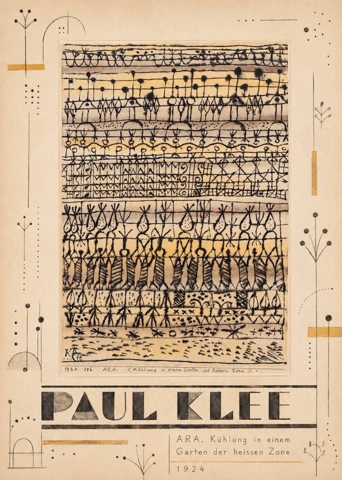 Paul Klee Ara. Kühlung in Einem Garten Der Heissen Zone No5 - Poster