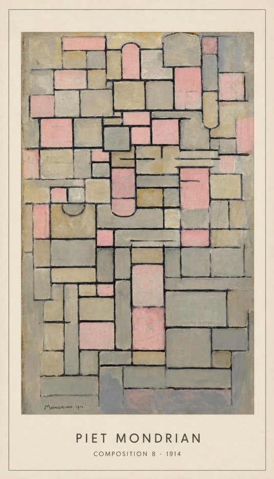 Piet Mondrian Composition 8 No4 - Poster