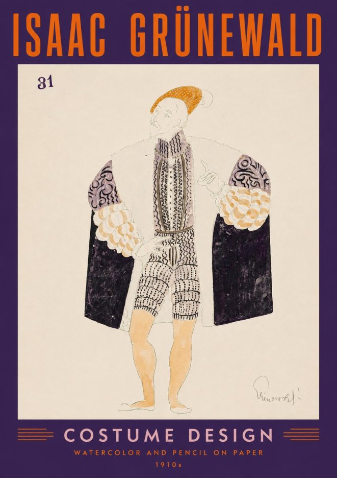 Isaac Grünewald Costume Design for Theatre No2 - Poster