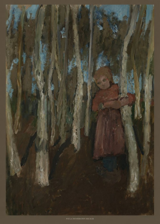 Paula Modersohn-Becker Girl in a Birch Forest No6 - Poster