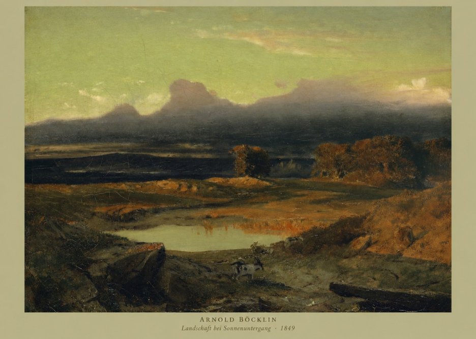 Arnold Böcklin Landschaft Bei Sonnenuntergang No2 - Poster