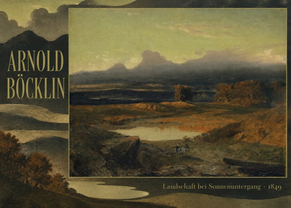 Arnold Böcklin Landschaft Bei Sonnenuntergang No6 - Poster