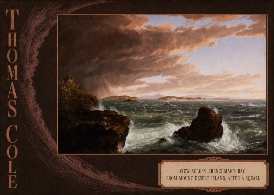 Thomas Cole View Across Frenchman's Bay from Mount Desert Island, After a Squall II No4 - Poster