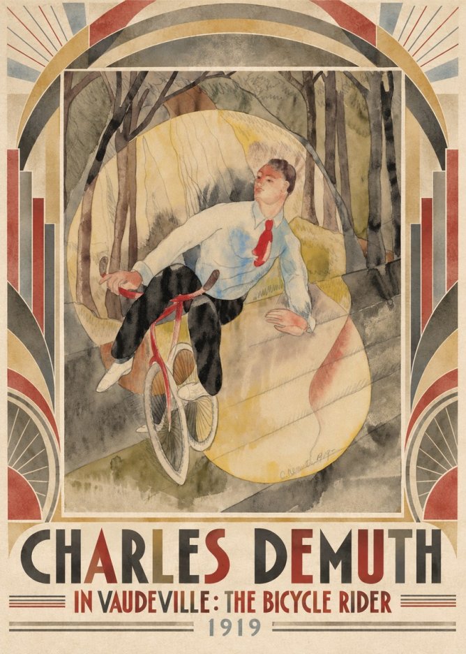 Charles Demuth In Vaudeville: the Bicycle Rider No5 - Poster