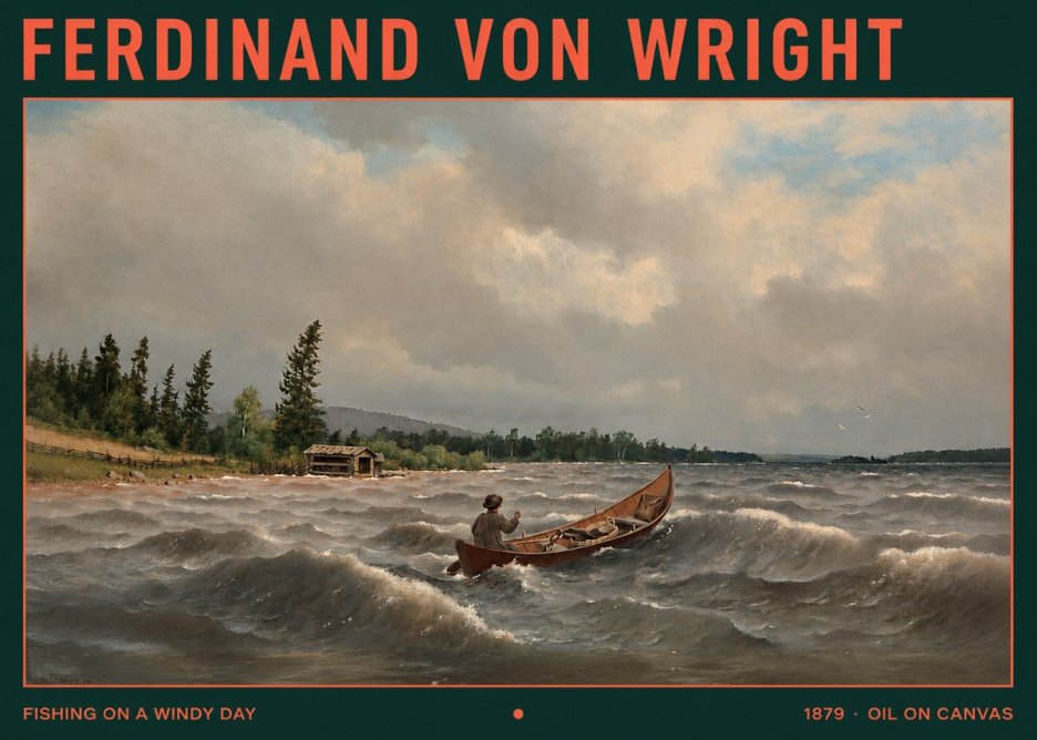 Ferdinand von Wright Fishing on a Windy Day No2 - Poster