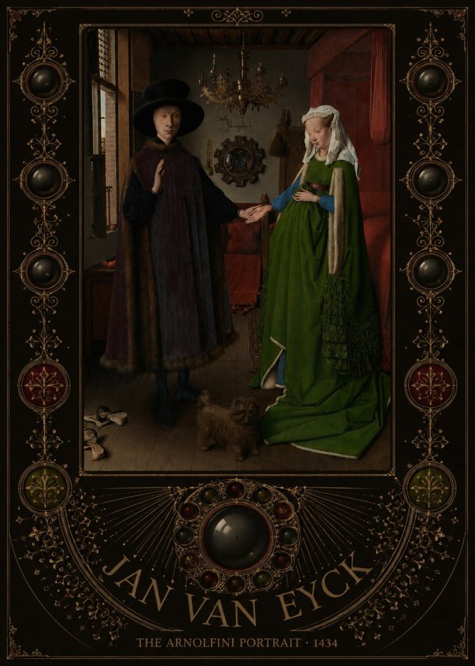 Jan van Eyck The Arnolfini Portrait VII No4 - Poster