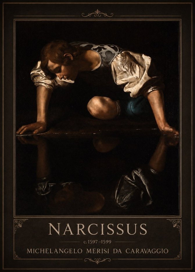 Michelangelo Merisi da Caravaggio Narcissus II No1 - Poster