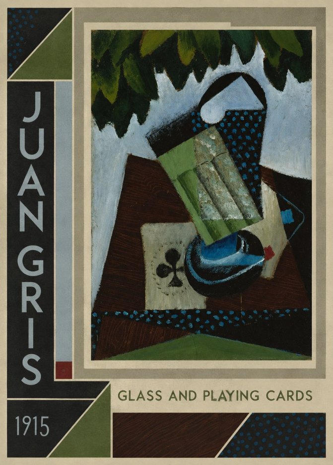 Juan Gris Glass and Playing Cards No2 - Poster
