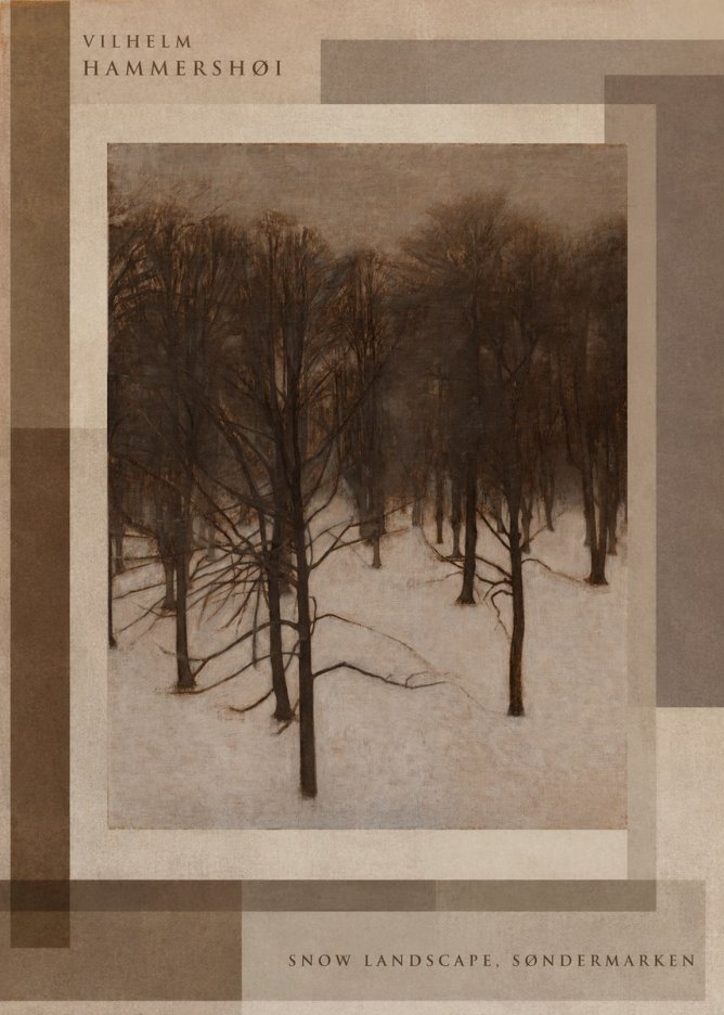 Vilhelm Hammershøi Snow Landscape, Søndermarken No6 - Poster