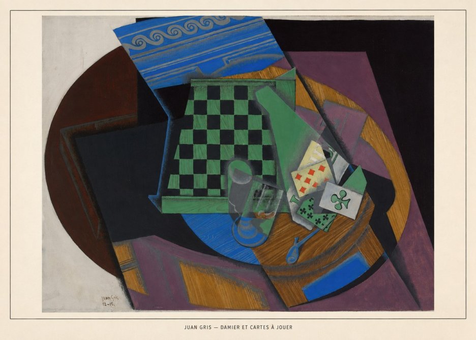 Juan Gris Damier Et Cartes À Jouer No6 - Poster