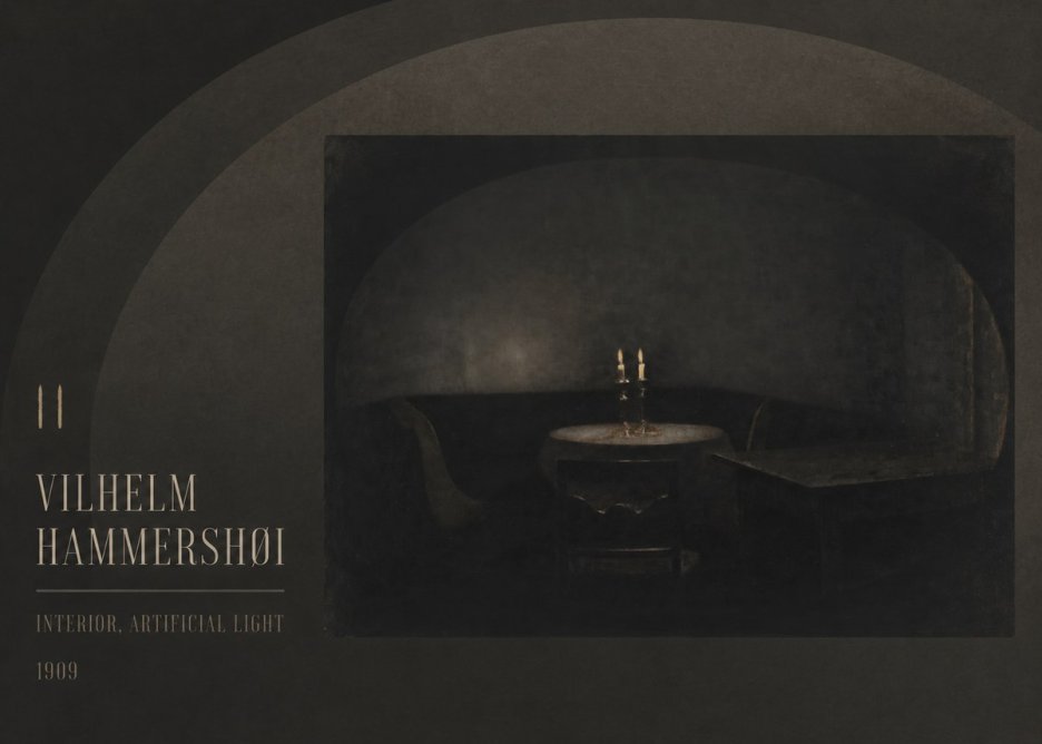 Vilhelm Hammershøi Interior, Artificial Light No3 - Poster