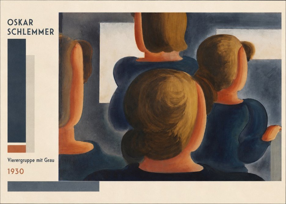 Oskar Schlemmer Vierergruppe Mit Grau No1 - Poster