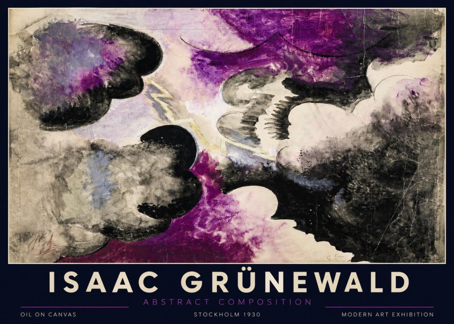 Isaac Grünewald Abstract Composition No3 - Poster