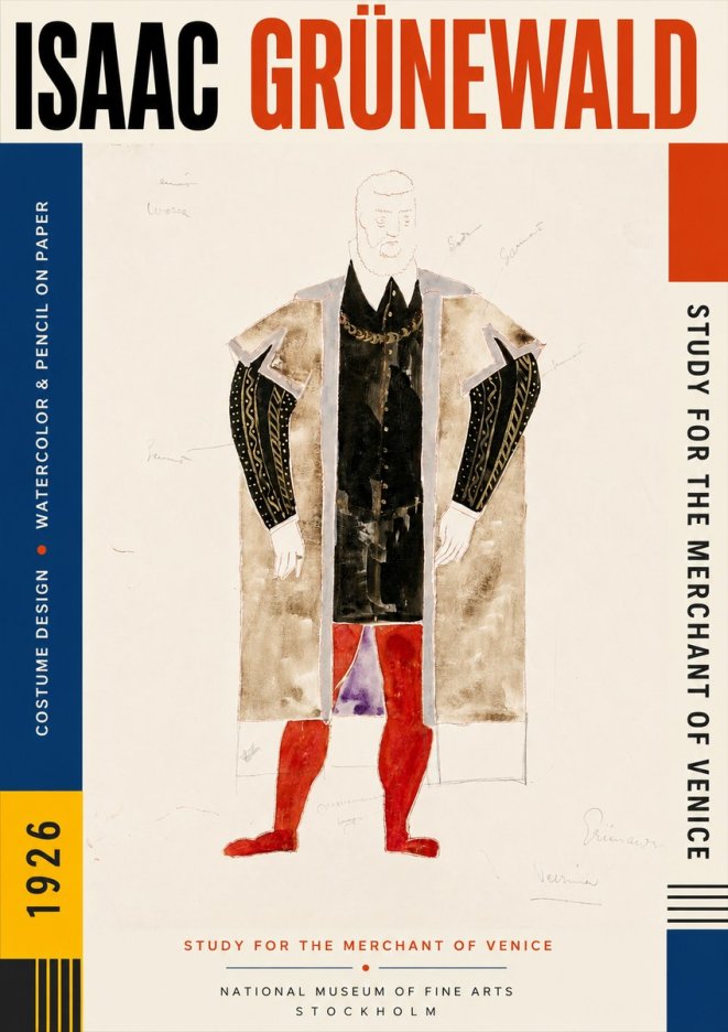 Isaac Grünewald Study for the Merchant of Venice No4 - Poster