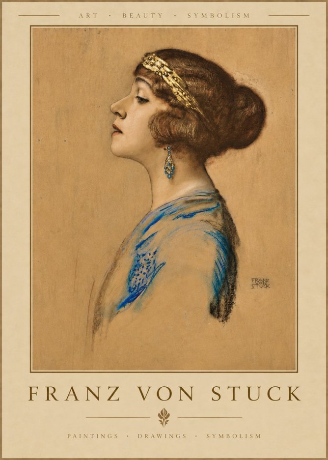 Franz von Stuck Head of a Girl No3 - Poster