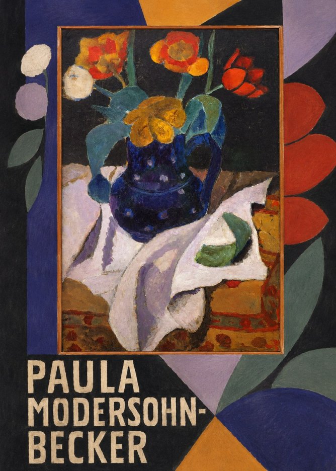 Paula Modersohn-Becker Still Life with Blue Jug and Flowers No5 - Poster