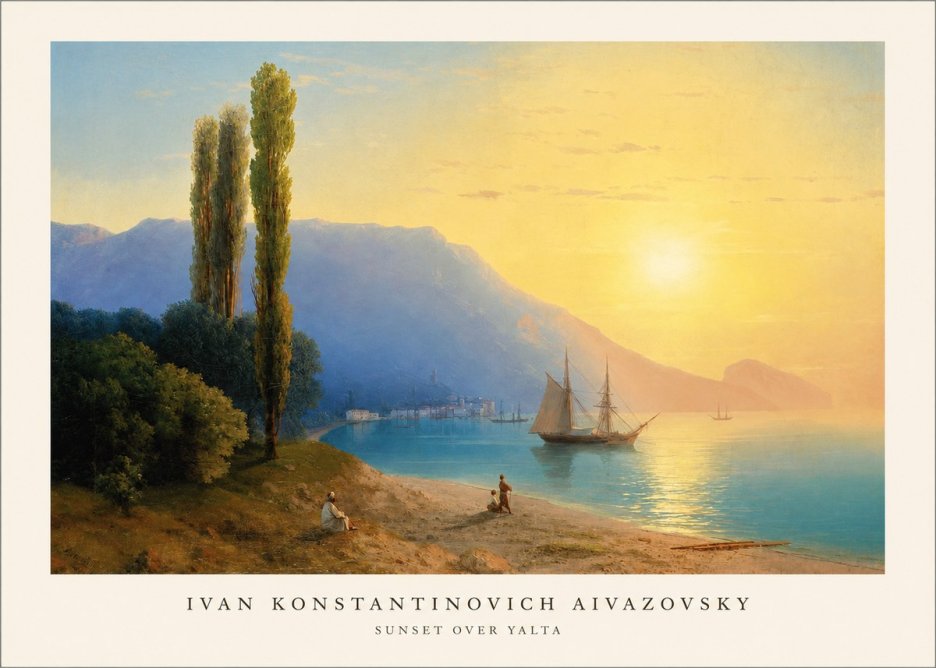 Ivan Konstantinovich Aivazovsky Sunset over Yalta No1 - Poster