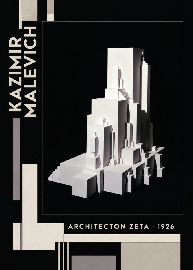 Kazimir Malevich Architecton Zeta No6 - Poster