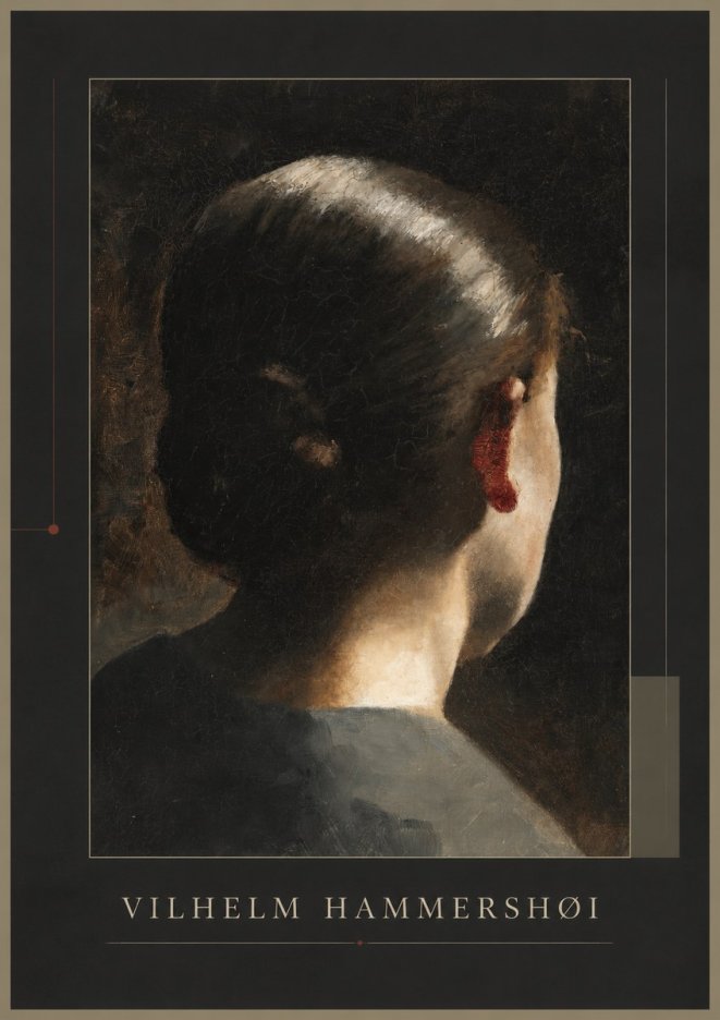 Vilhelm Hammershøi Woman Seen from Behind No1 - Poster