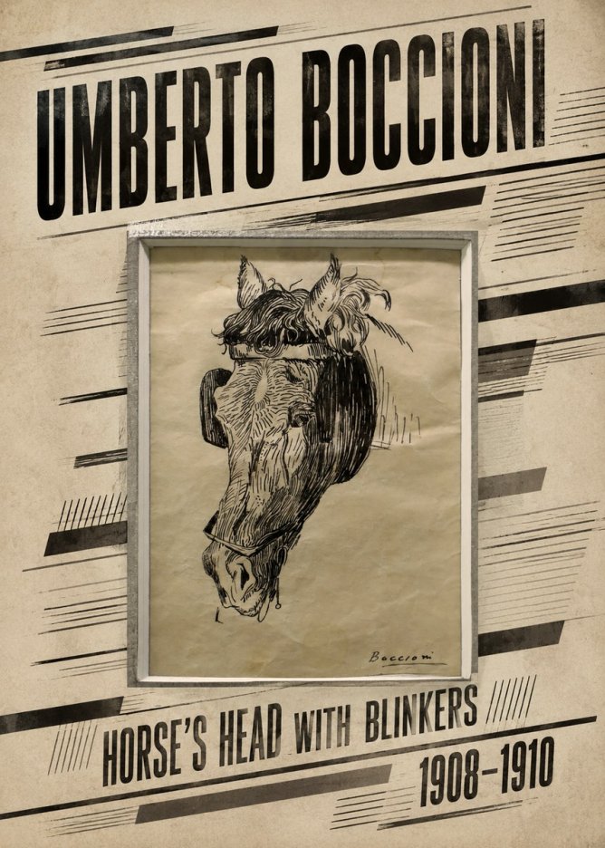 Umberto Boccioni Horse's Head with Blinkers No6 - Poster