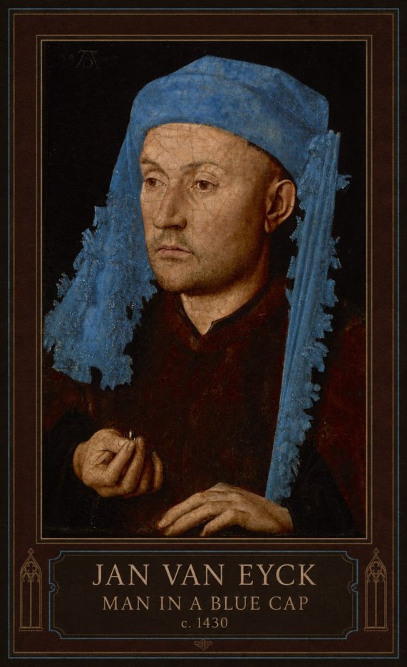 Jan van Eyck Man in a Blue Cap II No1 - Poster