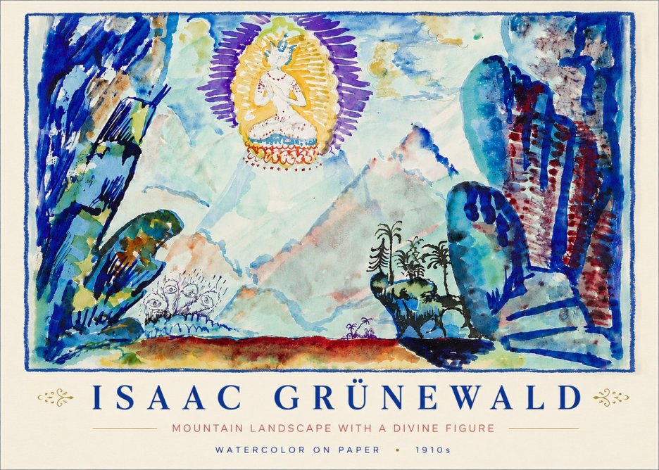 Isaac Grünewald Mountain Landscape with a Divine Figure No6 - Poster