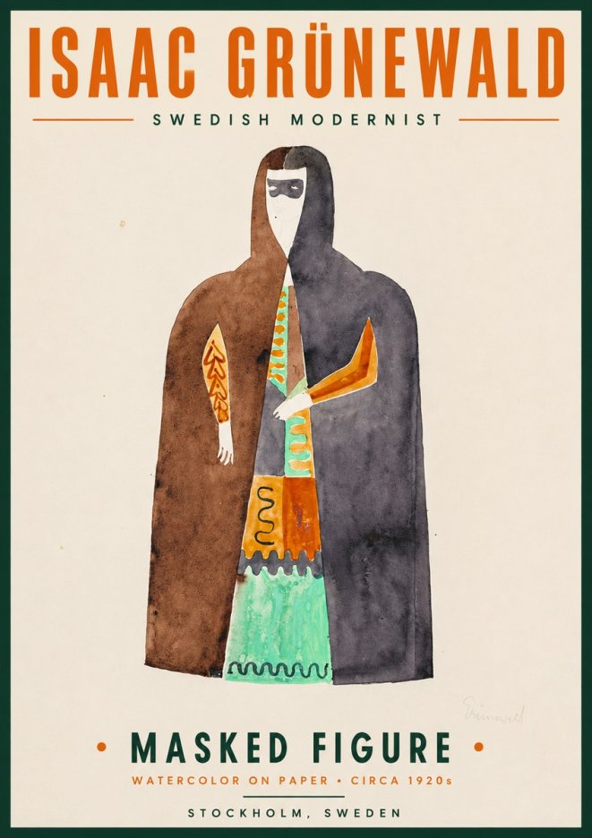 Isaac Grünewald Masked Figure No4 - Poster
