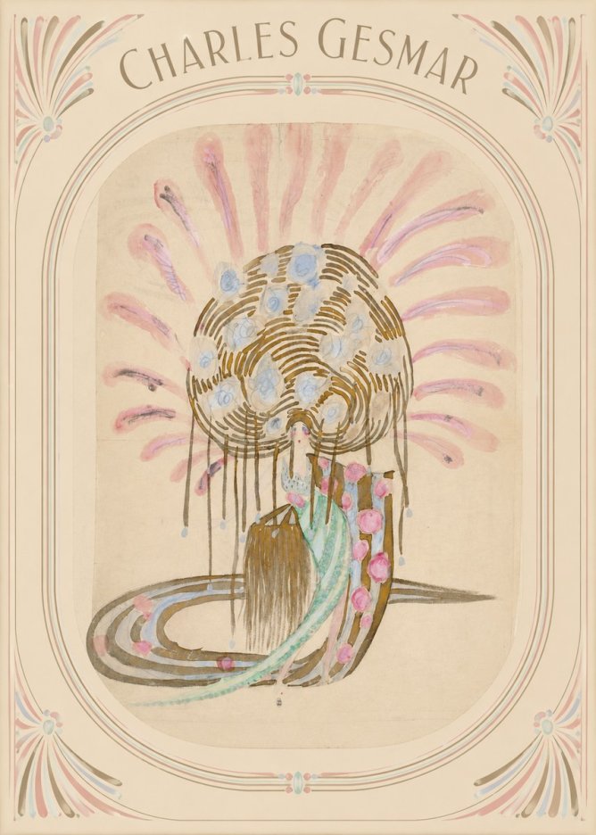 Charles Gesmar Woman with Headdress No3 - Poster