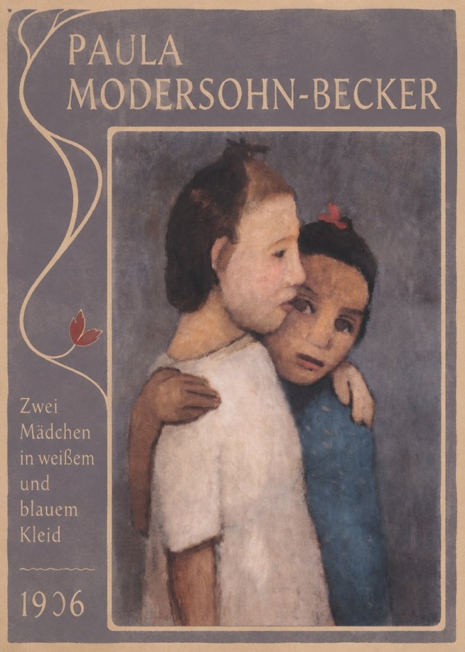 Paula Modersohn-Becker Zwei Mädchen in Weißem Und Blauem Kleid No3 - Poster