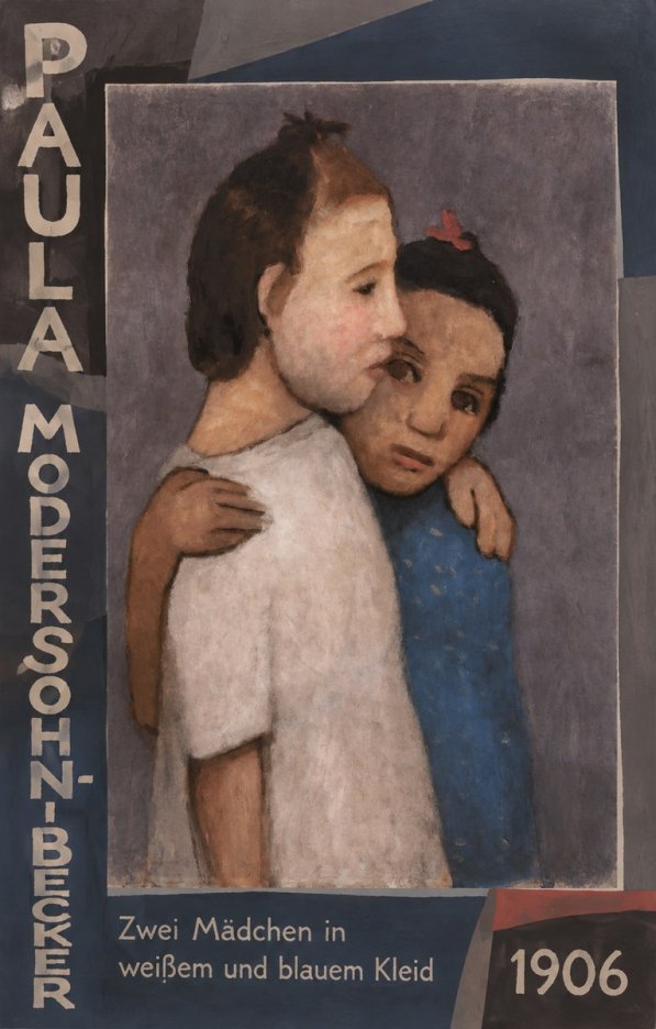 Paula Modersohn-Becker Zwei Mädchen in Weißem Und Blauem Kleid No5 - Poster
