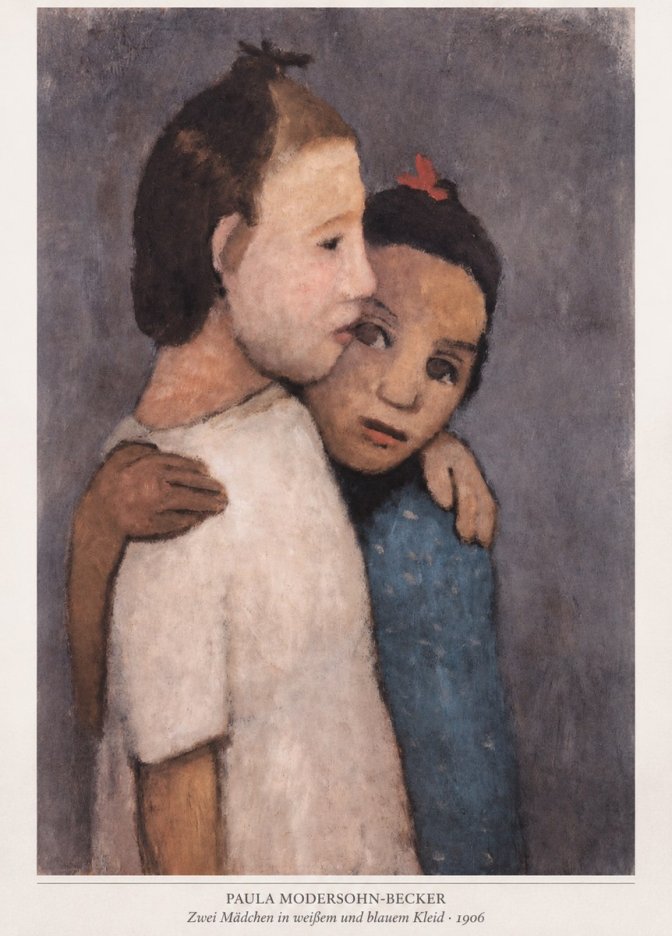 Paula Modersohn-Becker Zwei Mädchen in Weißem Und Blauem Kleid No6 - Poster