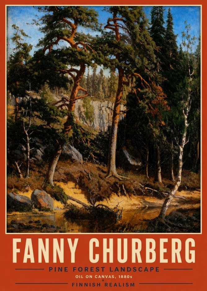 Fanny Churberg Pine Forest Landscape No5 - Poster