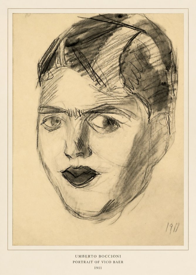 Umberto Boccioni Portrait of Vico Baer No6 - Poster